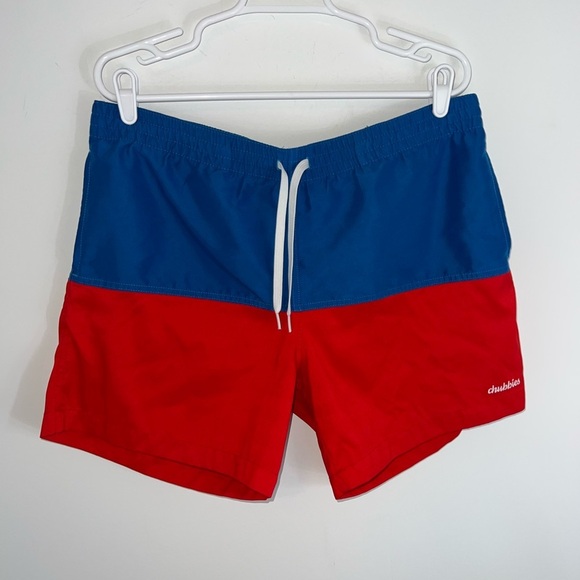 Chubbies Swim Trunks size large red white and blue - Picture 2 of 12